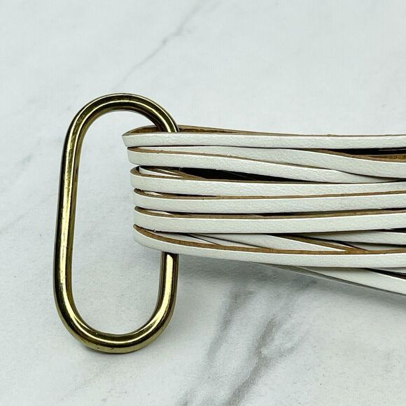 Blue and White Wide Strappy Web Post Belt Size Small S Womens - Picture 5 of 7